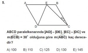 10. Sınıf Matematik kazanım Test 8 soru5