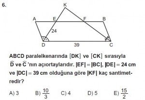 10. Sınıf Matematik kazanım Test 8 soru6