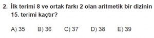 11. Sınıf Temel Matematik kazanım Test 1 soru2