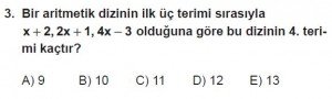 11. Sınıf Temel Matematik kazanım Test 1 soru3