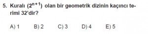 11. Sınıf Temel Matematik kazanım Test 1 soru5