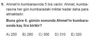 11. Sınıf Temel Matematik kazanım Test 1 soru9