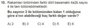11. Sınıf Temel Matematik kazanım Test 2 soru10