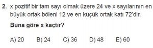 11. Sınıf Temel Matematik kazanım Test 2 soru2