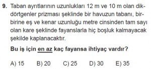 11. Sınıf Temel Matematik kazanım Test 2 soru9