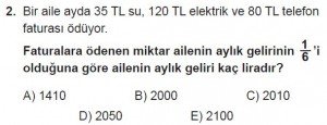 11. Sınıf Temel Matematik kazanım Test 3 soru2