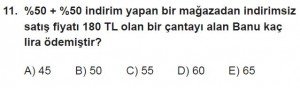 11. Sınıf Temel Matematik kazanım Test 4 soru11