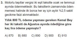 11. Sınıf Temel Matematik kazanım Test 4 soru3