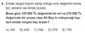 11. Sınıf Temel Matematik kazanım Test 4 soru5