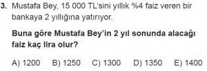 11. Sınıf Temel Matematik kazanım Test 5 soru3