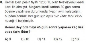 11. Sınıf Temel Matematik kazanım Test 5 soru8