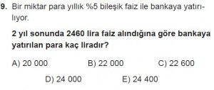 11. Sınıf Temel Matematik kazanım Test 5 soru9