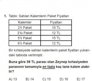 11. Sınıf Temel Matematik kazanım Test 6 soru1