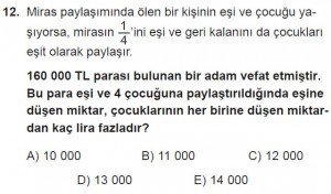 11. Sınıf Temel Matematik kazanım Test 6 soru12