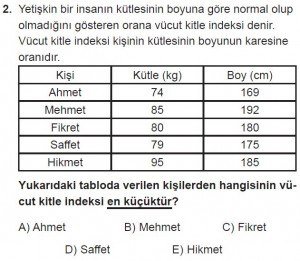 11. Sınıf Temel Matematik kazanım Test 6 soru2