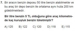 11. Sınıf Temel Matematik kazanım Test 6 soru7