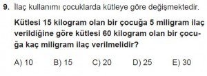 11. Sınıf Temel Matematik kazanım Test 6 soru9