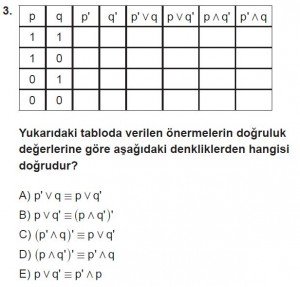 11. Sınıf ileri Matematik kazanım Test 1 soru3