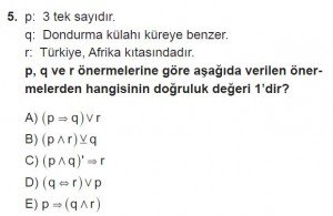 11. Sınıf ileri Matematik kazanım Test 1 soru5