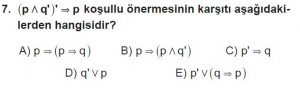 11. Sınıf ileri Matematik kazanım Test 1 soru7