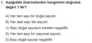11. Sınıf ileri Matematik kazanım Test 2 soru1