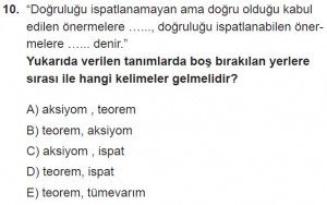 11. Sınıf ileri Matematik kazanım Test 2 soru10