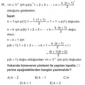 11. Sınıf ileri Matematik kazanım Test 2 soru11
