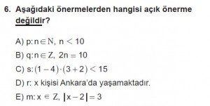 11. Sınıf ileri Matematik kazanım Test 2 soru6