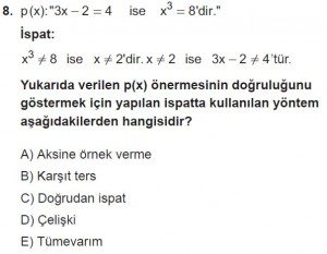 11. Sınıf ileri Matematik kazanım Test 2 soru8
