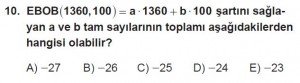 11. Sınıf ileri Matematik kazanım Test 3 soru10
