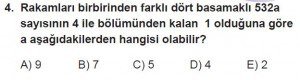 11. Sınıf ileri Matematik kazanım Test 3 soru4