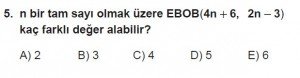 11. Sınıf ileri Matematik kazanım Test 3 soru5