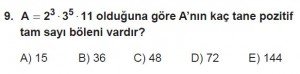 11. Sınıf ileri Matematik kazanım Test 3 soru9