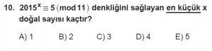 11. Sınıf ileri Matematik kazanım Test 4 soru10