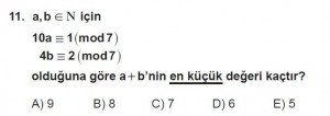 11. Sınıf ileri Matematik kazanım Test 4 soru11