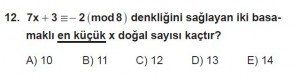 11. Sınıf ileri Matematik kazanım Test 4 soru12