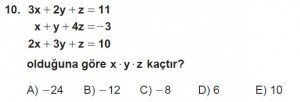 11. Sınıf ileri Matematik kazanım Test 5 soru10