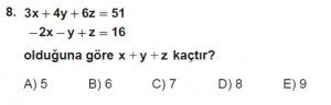 11. Sınıf ileri Matematik kazanım Test 5 soru8