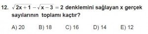 11. Sınıf ileri Matematik kazanım Test 6 soru12