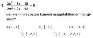 11. Sınıf ileri Matematik kazanım Test 6 soru6