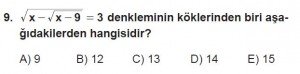 11. Sınıf ileri Matematik kazanım Test 6 soru9