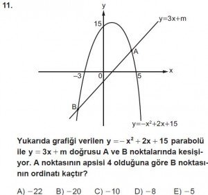 11. Sınıf ileri Matematik kazanım Test 7 soru11