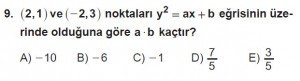 11. Sınıf ileri Matematik kazanım Test 7 soru9