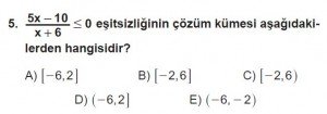11. Sınıf ileri Matematik kazanım Test 8 soru5