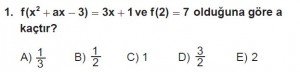 12. Sınıf Matematik kazanım Test 1 soru1