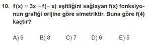 12. Sınıf Matematik kazanım Test 1 soru10