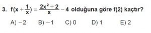 12. Sınıf Matematik kazanım Test 1 soru3