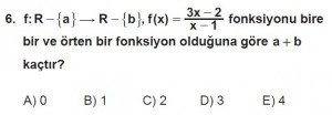 12. Sınıf Matematik kazanım Test 1 soru6