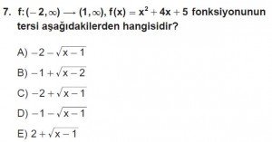 12. Sınıf Matematik kazanım Test 1 soru7