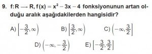 12. Sınıf Matematik kazanım Test 1 soru9
